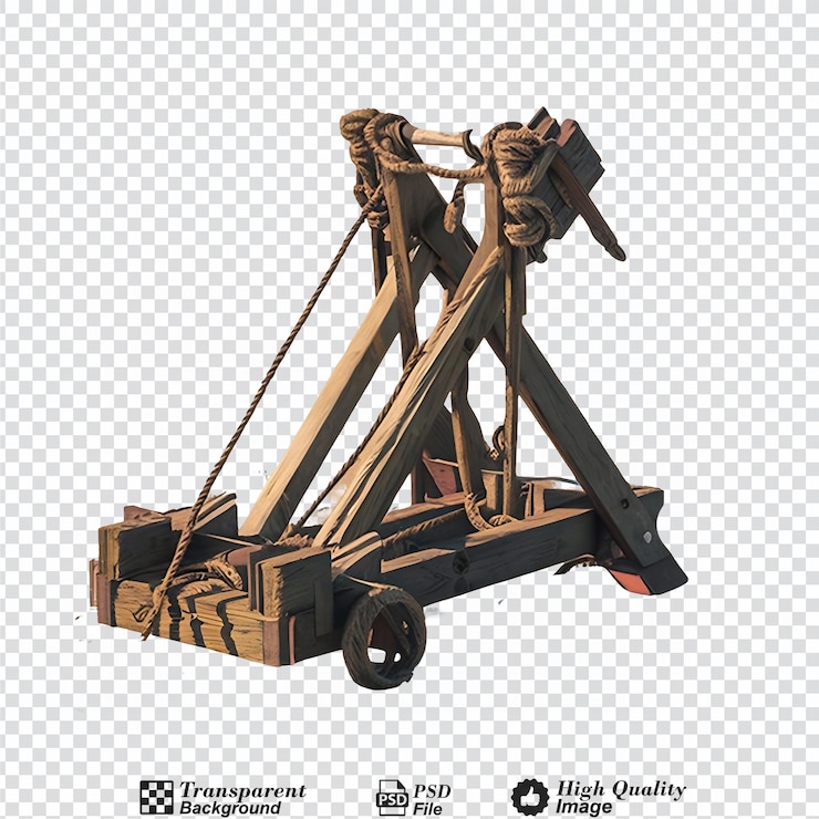 PSD catapult isolated on transparent background