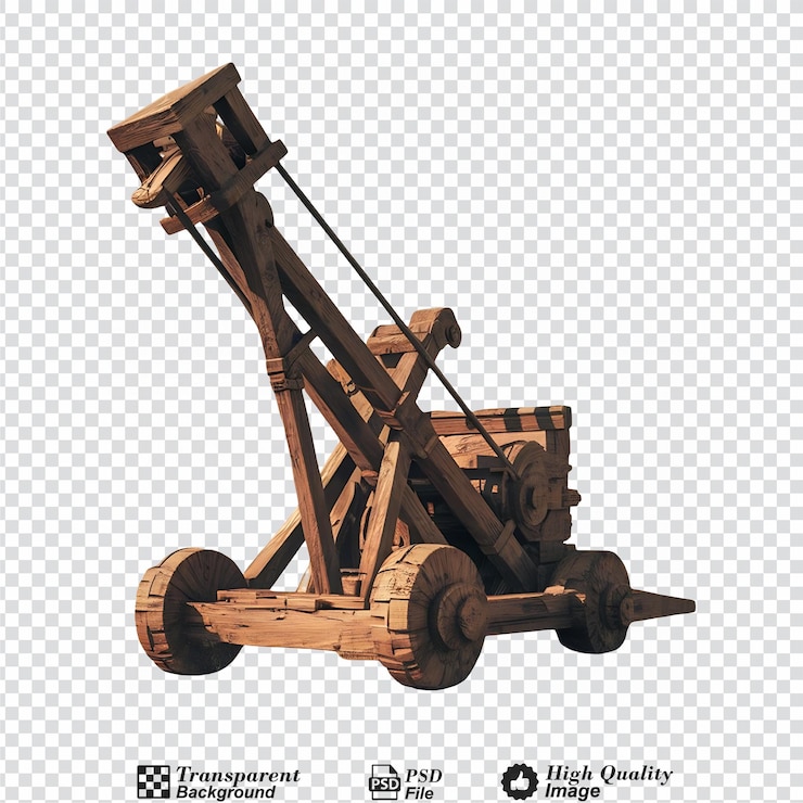 PSD catapult isolated on transparent background