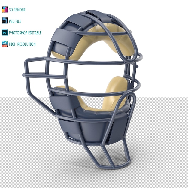 PSD catcher face mask 3d render psd