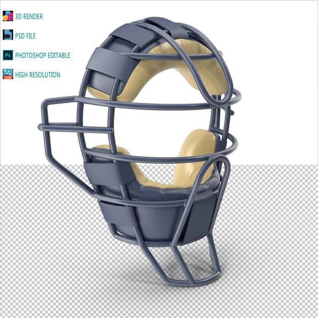 PSD catcher face mask 3d rendering psd