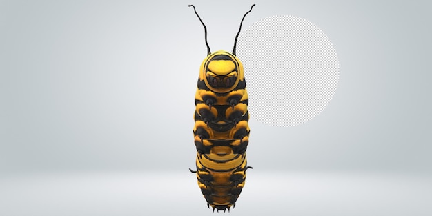 PSD caterpillar isolated on a transparent background