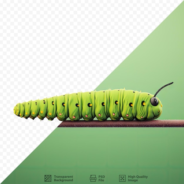 PSD caterpillar with green and yellow colors