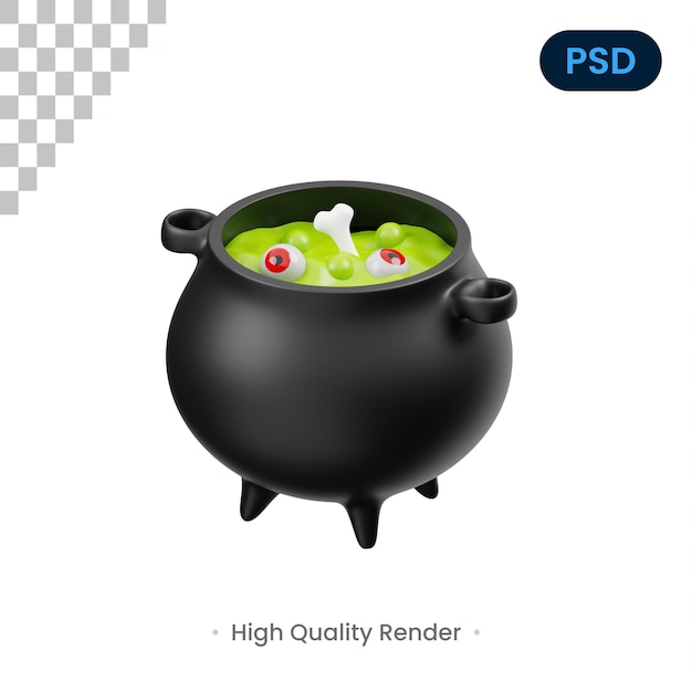 大釜 3 d アイコン premium psd