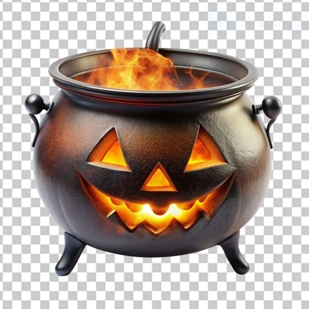 Cauldron halloween on transparent background