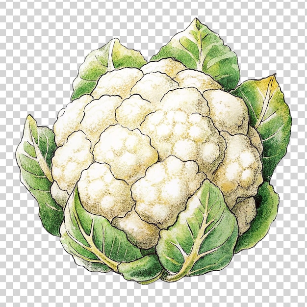 PSD cauliflower art isolated on transparent background