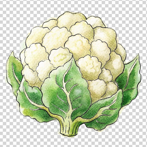 PSD cauliflower art isolated on transparent background