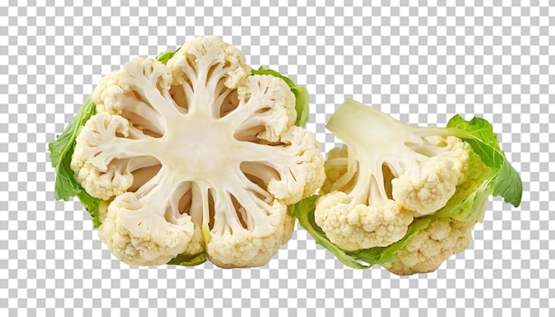 PSD cauliflower isolated on transparent background vegetarian food concept