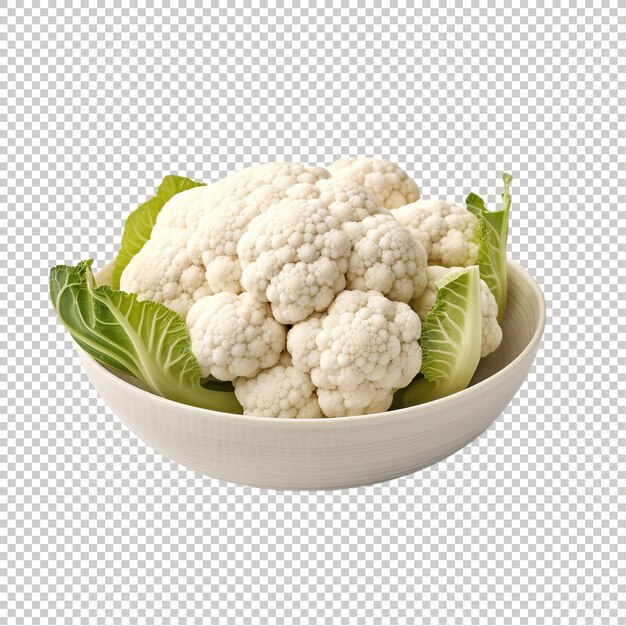 Cauliflower psd background white transparent