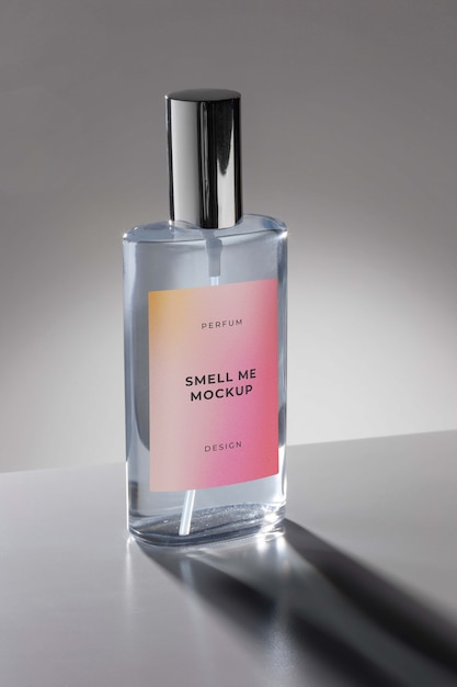 PSD caustic glass packaging parfume mockup