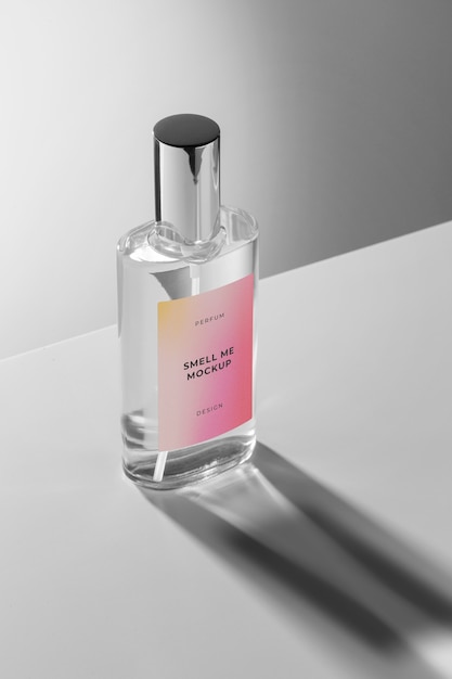 Caustic glass packaging parfume mockup