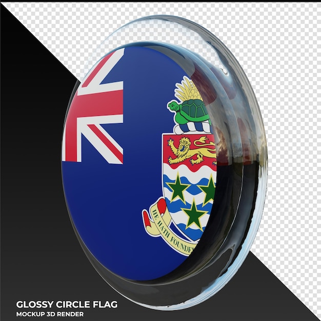 PSD cayman islands0002 realistic 3d textured glossy circle flag