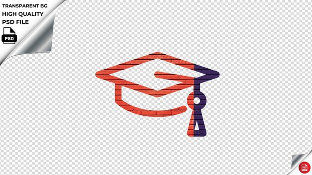 PSD cc graduation vector icon orange navy bricks textured psd transparent