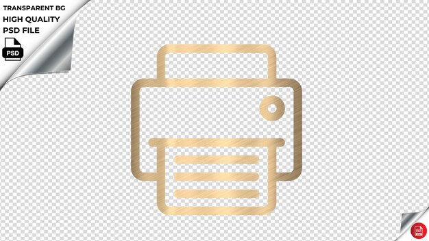 PSD cc-printer vector icon glinsterend goud kleur gesteunde psd transparant