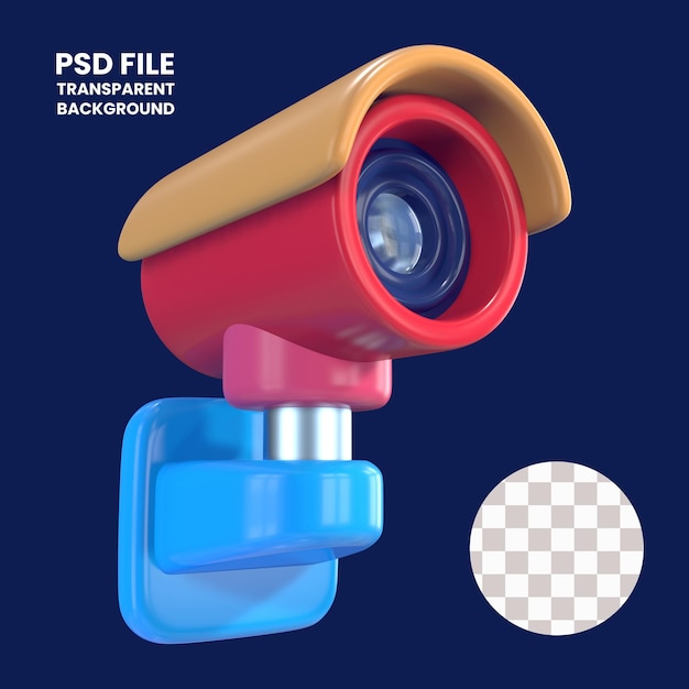 CCTV カメラ 3D イラスト アイコン