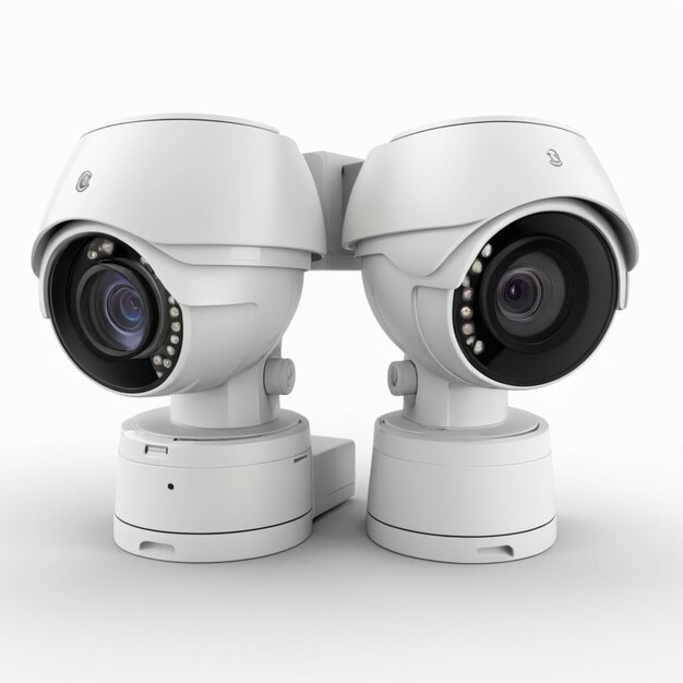 PSD cctv-camera psd op een witte achtergrond