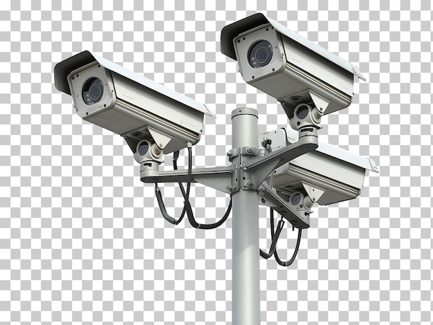 Cctv-camera's geïsoleerd op transparante achtergrond png psd