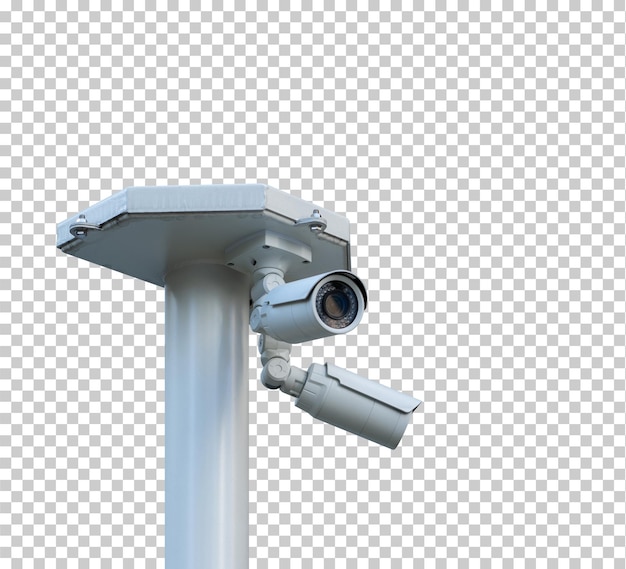 PSD cctv security camera pole isolated