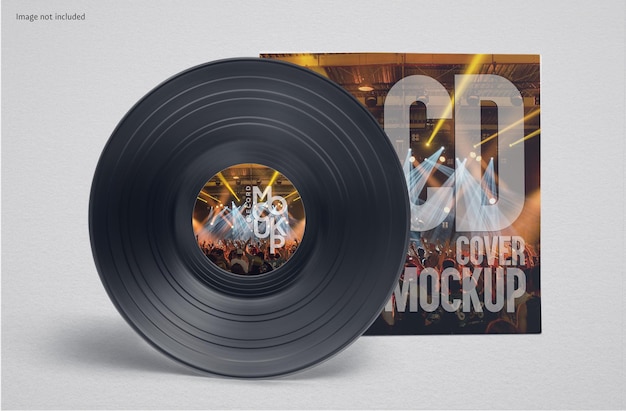 ディスクアルバムのCDカバーのモックアップ CDケースのモックアップ