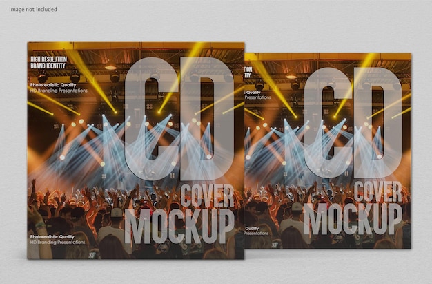 PSD cd cover mockup for disk album cd case mockup