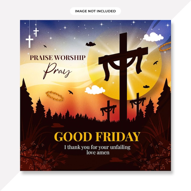 PSD a cd cover with a cross and the words praise worship prayer on it