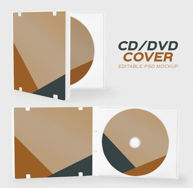 Cd disc and Cd box cover mockup template for your design.