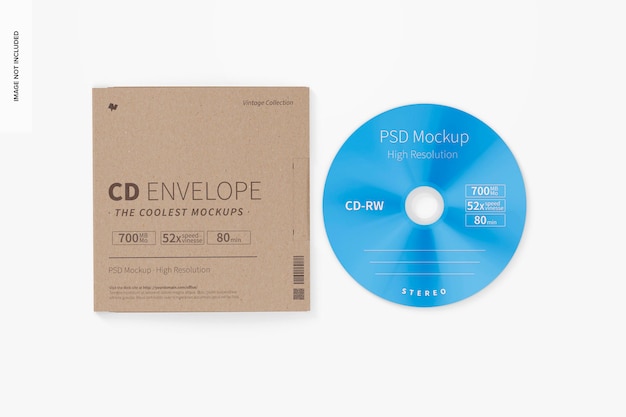 CD Envelope Mockup, Top View