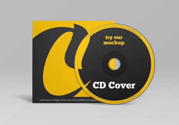 PSD cd-schijfmodel mockup ontwerp