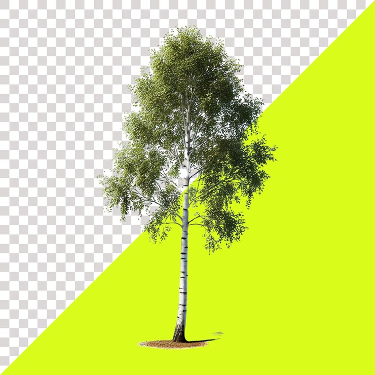PSD cedar tree isolated on a transparent background