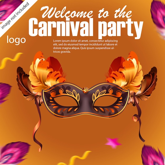celebrate carnival party day night with brown background