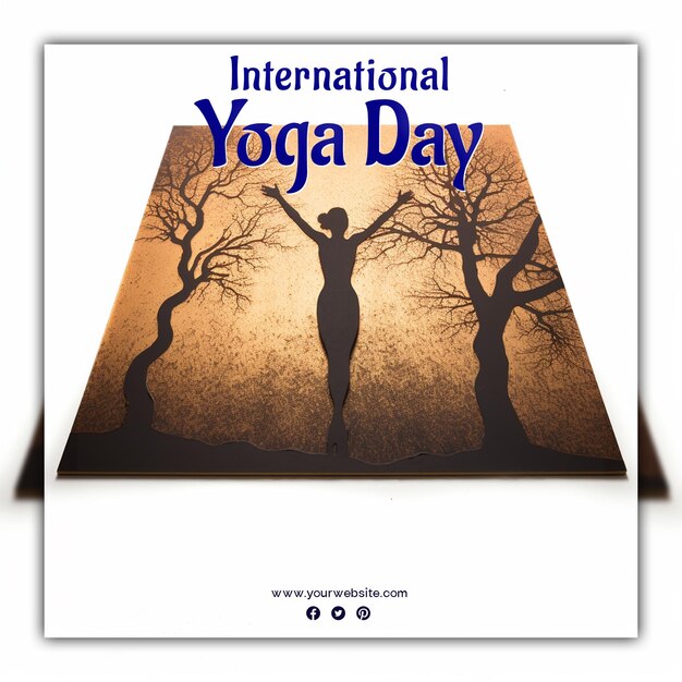 PSD Отправляйте празднование международного дня йоги для постов в социальных сетях.