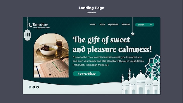 PSD celebrate ramadan landing page