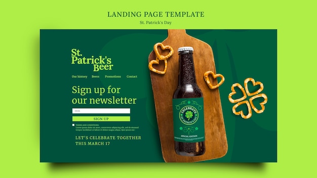 PSD celebrate st. patrick's day landing page