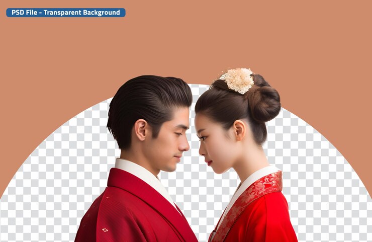 PSD celebrating asian valentines day a traditional japanese couples story