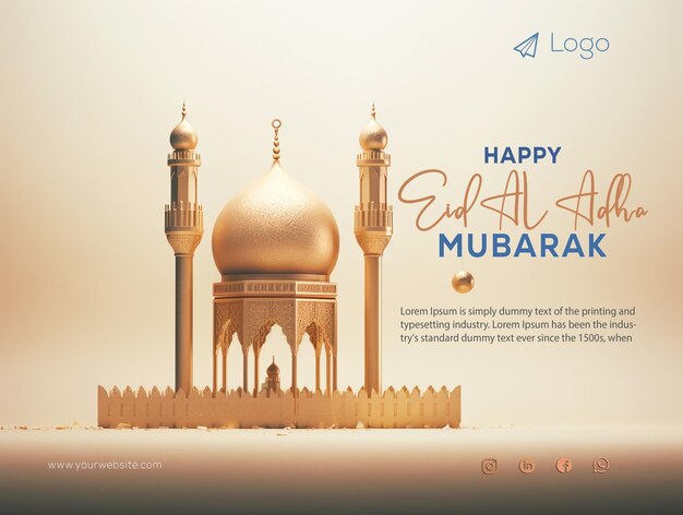 PSD celebrating eid al adha feast eid mubarak banner design template