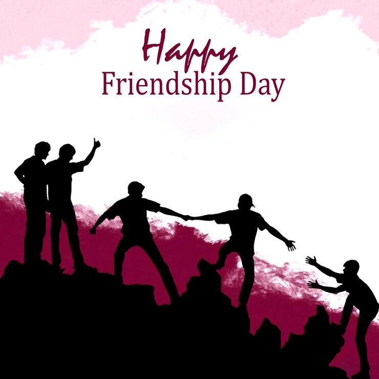PSD celebrating friendship day flat illustration