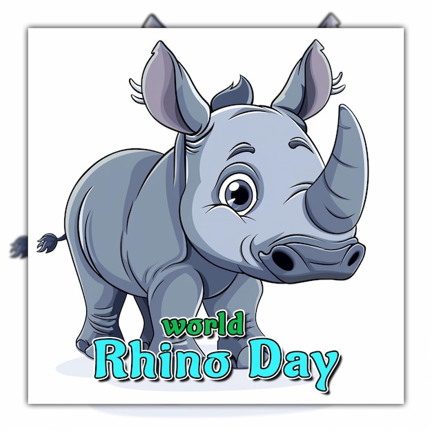 PSD celebrating world rhino day september 22 and world animal day for social media post design