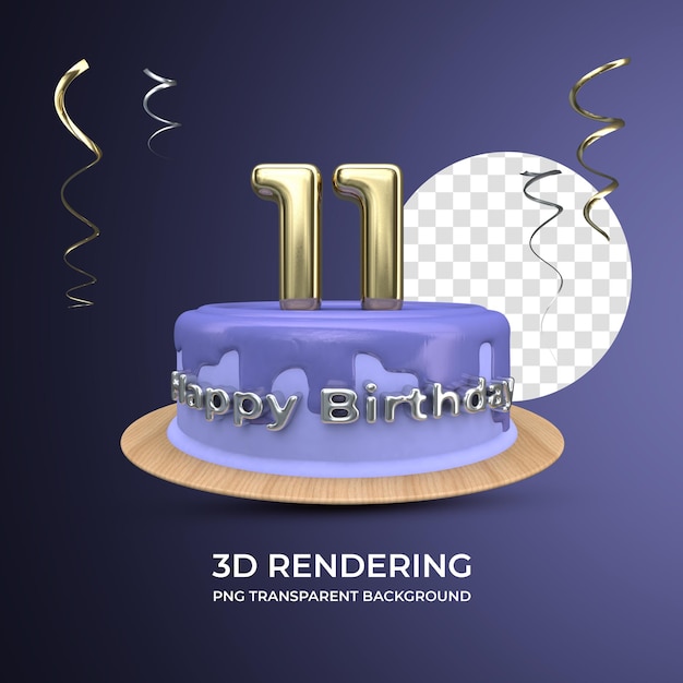 Celebrazione 11 anni compleanno rendering 3d