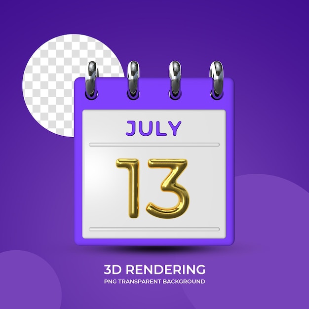 Celebration on 13 july poster template 3d rendering