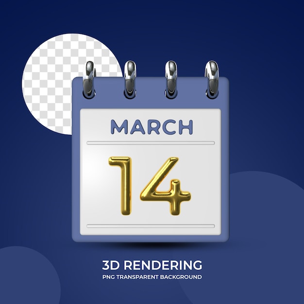 Празднование 14 марта шаблон плаката 3d рендеринг