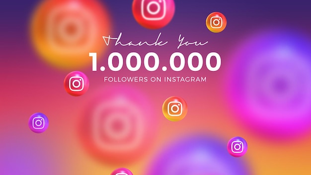 100 万人のフォロワーのインスタグラム