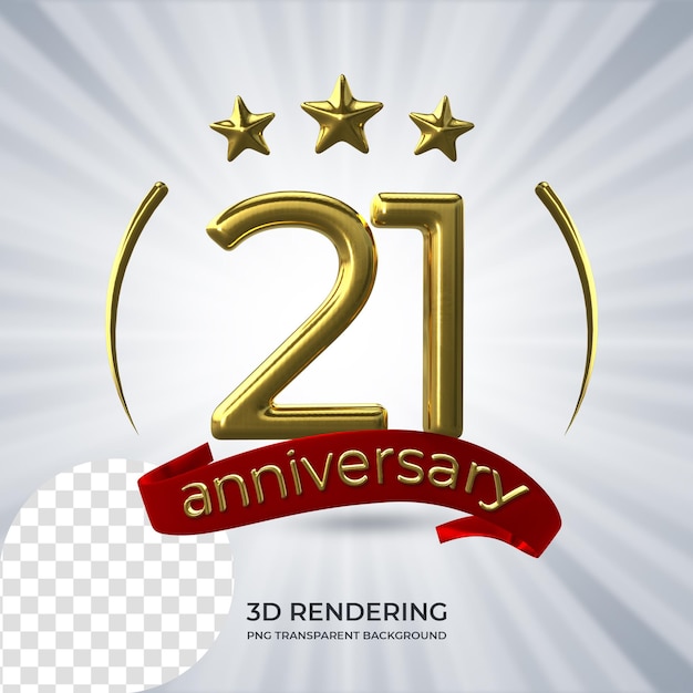 お祝い 21 周年記念ポスター 3 D レンダリング