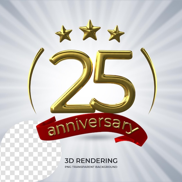 Празднование 25-летия плакат 3d рендеринг