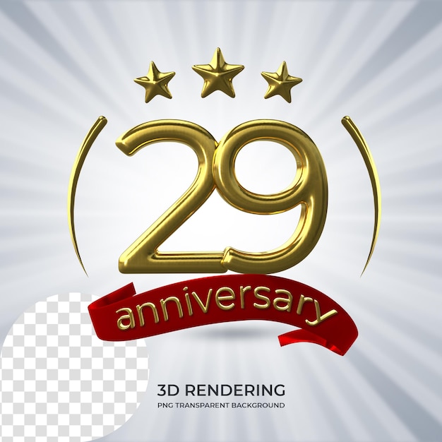 축하 29 주년 포스터 3D 렌더링