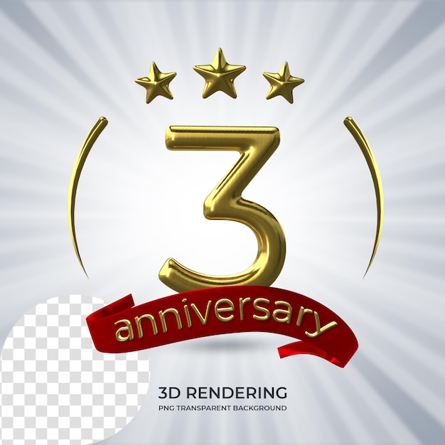 Celebrazione 3 anniversario poster rendering 3d