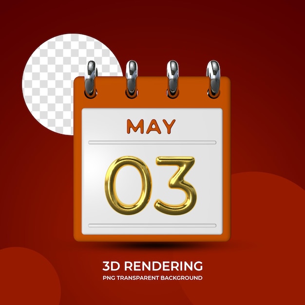 Празднование 3 мая шаблон плаката 3d рендеринг