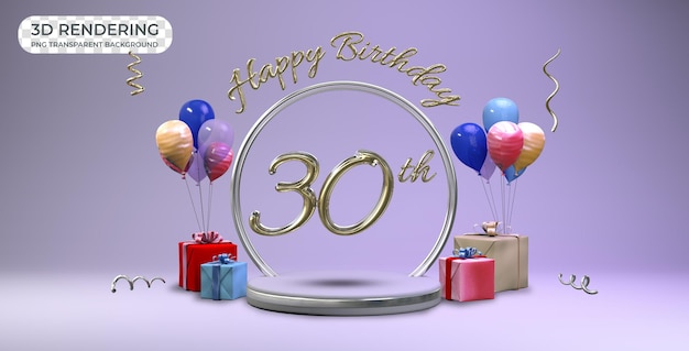 Celebration 30 years birthday banner template