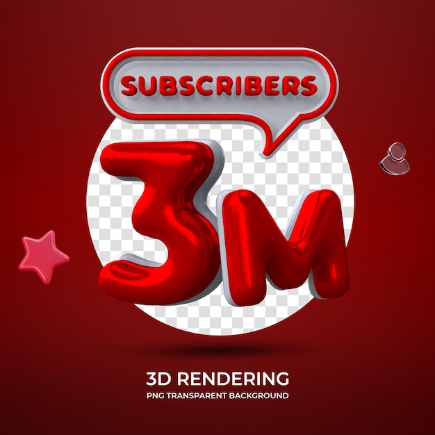 Дизайн плаката Celebration 3M Subscribers для публикации в социальных сетях