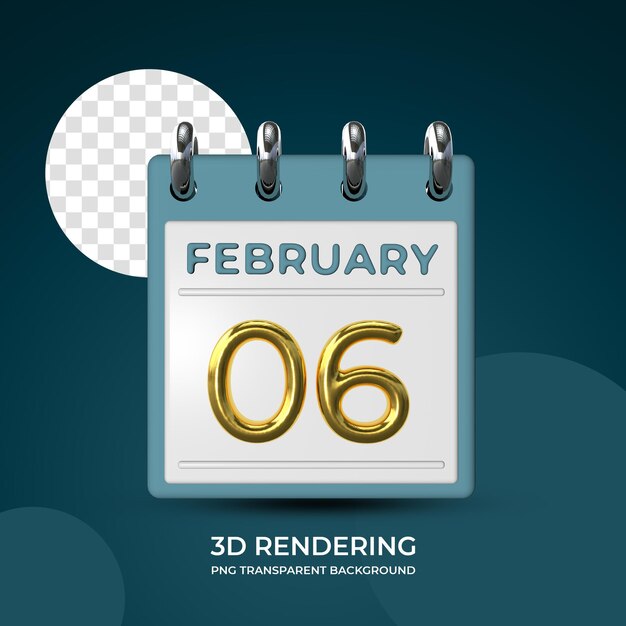 Празднование 6 февраля шаблон плаката 3d рендеринг