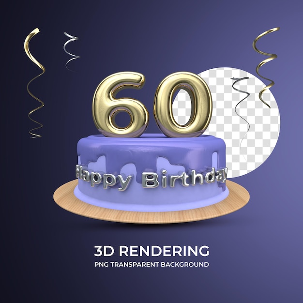 Celebrazione 60 anni compleanno rendering 3d