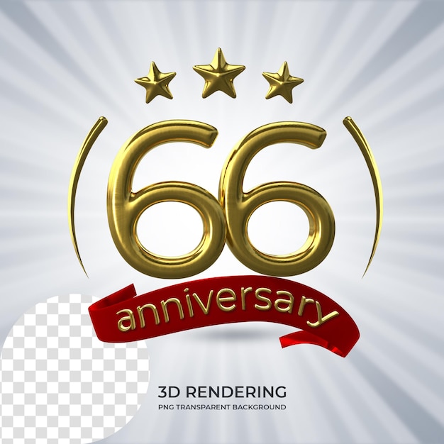 PSD celebrazione 66 anniversario poster rendering 3d